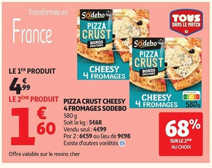 PIZZA CRUST CHEESY 4 FROMAGES SODEBO