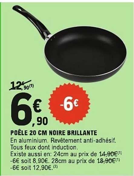 POÊLE 20 CM NOIRE BRILLANTE