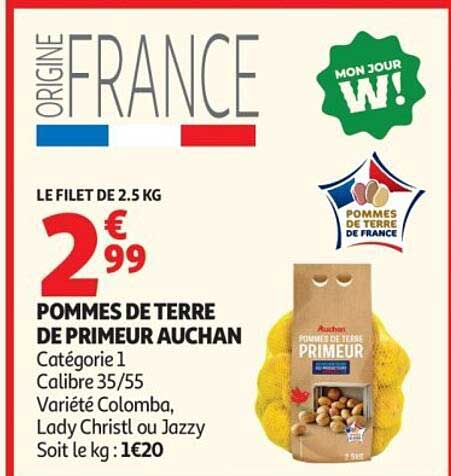 POMMES DE TERRE DE PRIMEUR AUCHAN