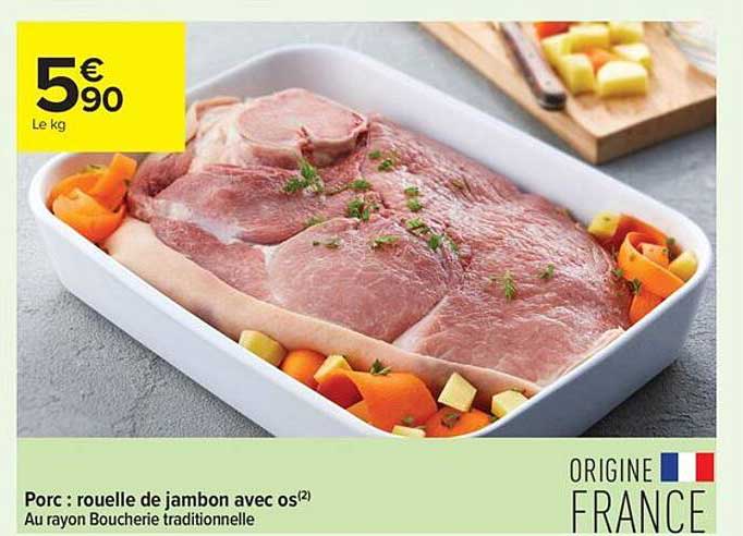 Porc : rouelle de jambon avec os