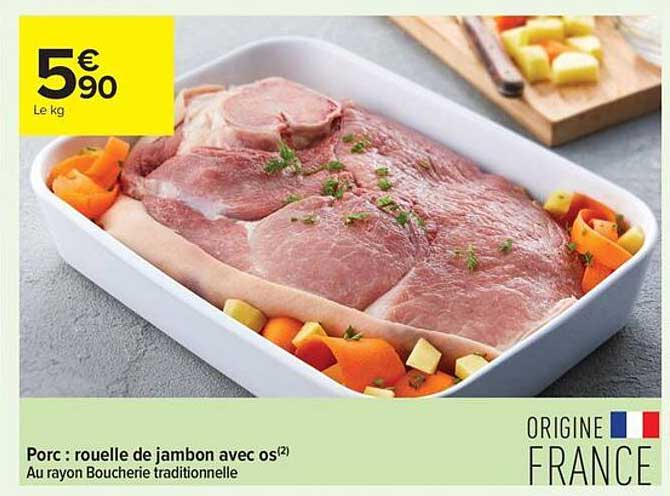 Porc : rouelle de jambon avec os