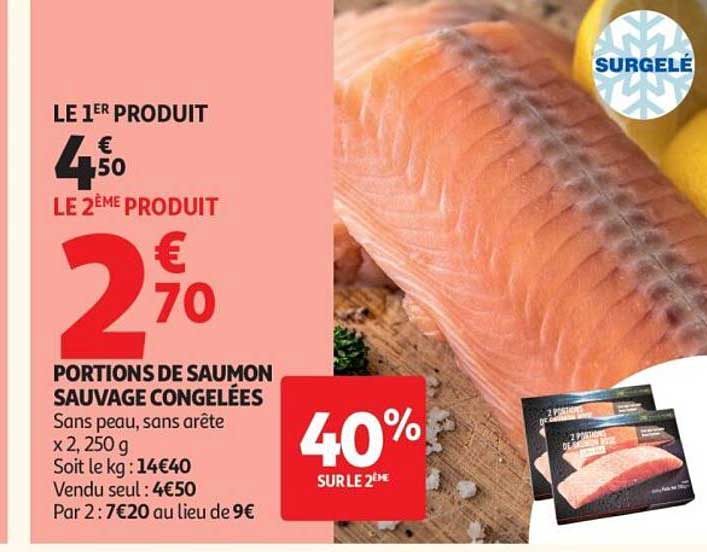 PORTIONS DE SAUMON SAUVAGE CONGELÉES