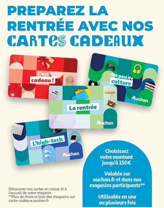 PREPAREZ LA RENTRÉE AVEC NOS CARTES CADEAUX