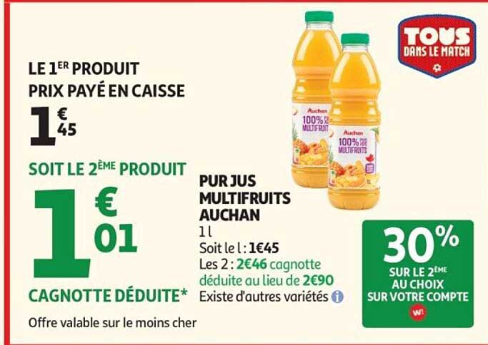 PUR JUS MULTIFRUITS AUCHAN