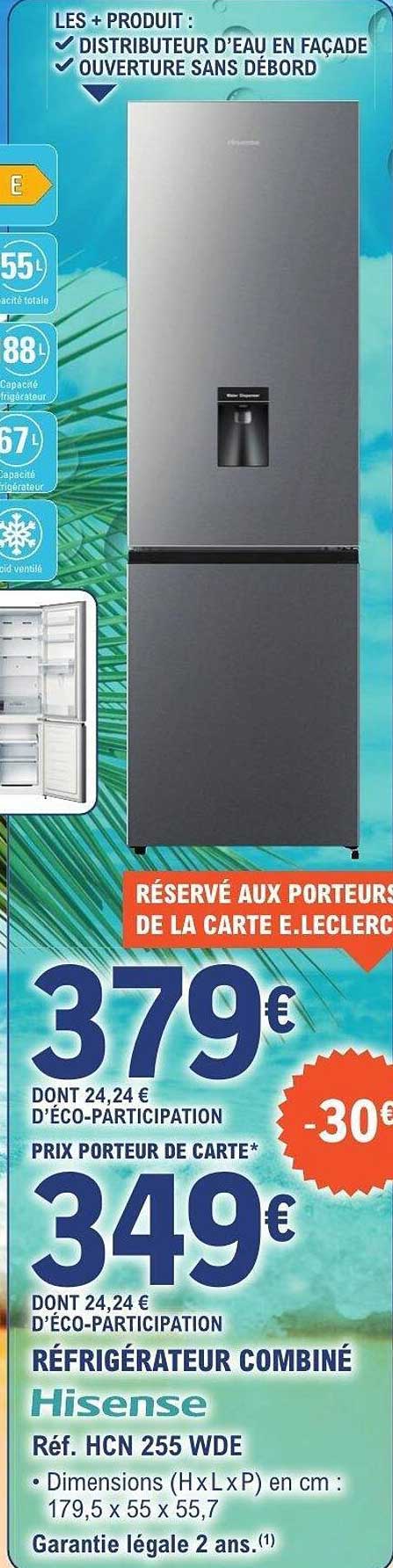 RÉFRIGÉRATEUR COMBINÉ Hisense Réf. HCN 255 WDE