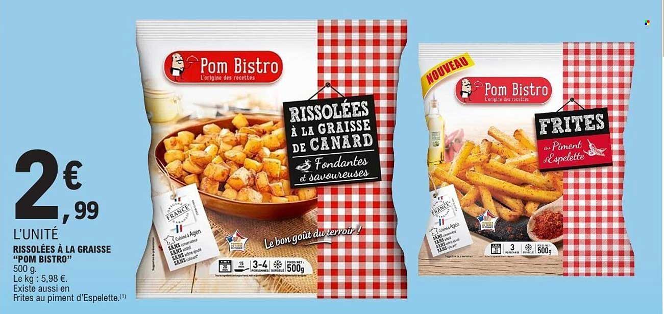 RISSOLÉES À LA GRAISSE DE CANARD “POM BISTRO”