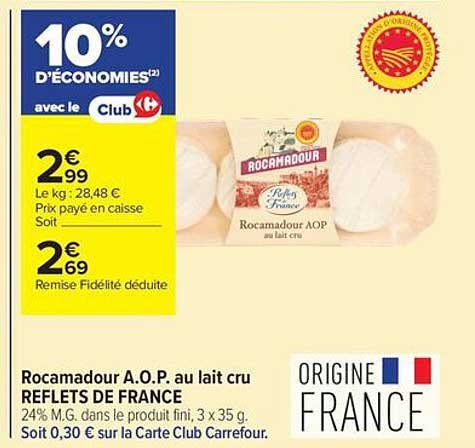 Rocamadour A.O.P. au lait cru REFLETS DE FRANCE