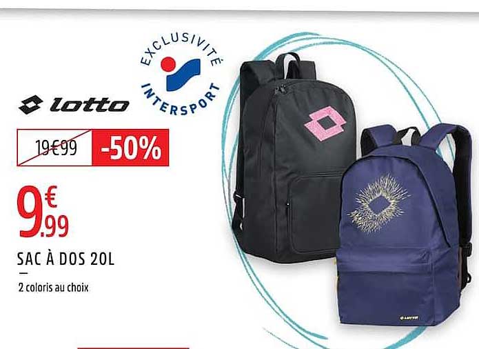 SAC À DOS 20L – 2 coloris au choix