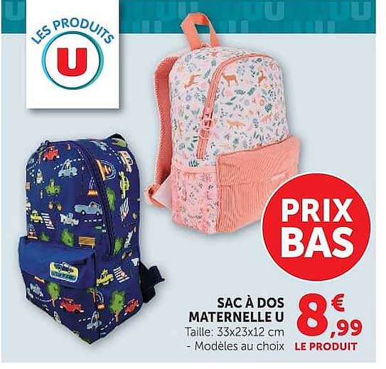 SAC À DOS MATERNELLE U