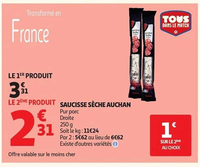 SAUCISSE SÈCHE AUCHAN
