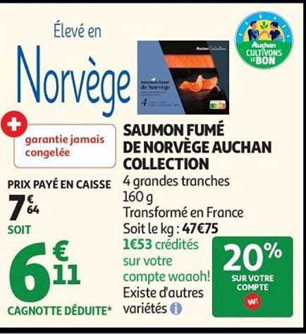 SAUMON FUMÉ DE NORVÈGE AUCHAN COLLECTION