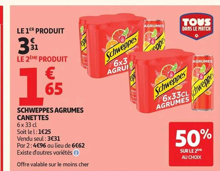 SCHWEPPES AGRUMES CANETTES