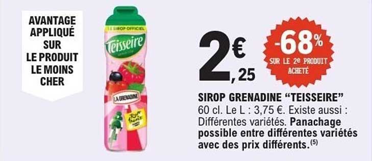 SIROP GRENADINE "TEISSEIRE"
