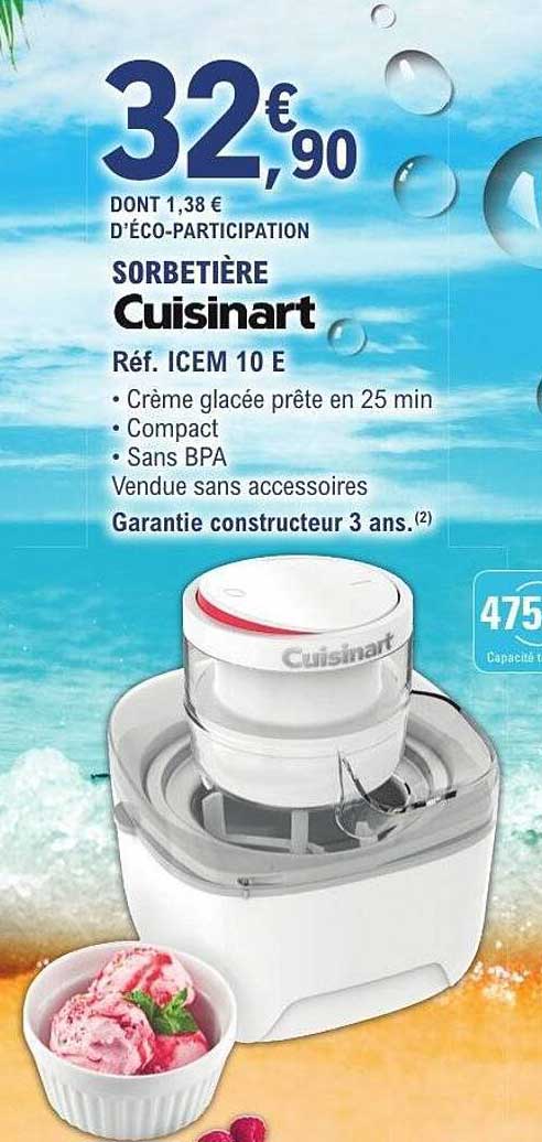 SORBETIÈRE Cuisinart Réf. ICEM 10 E