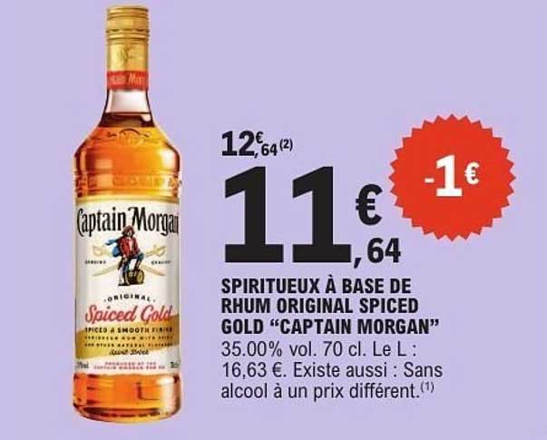 SPIRITUEUX À BASE DE RHUM ORIGINAL SPICED GOLD “CAPTAIN MORGAN”