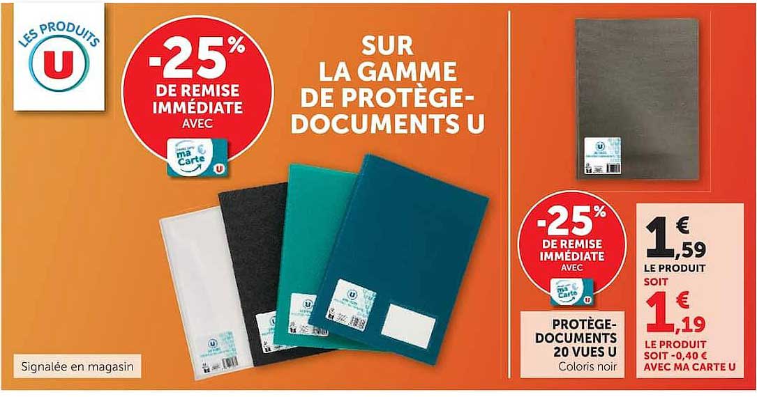 SUR LA GAMME DE PROTÈGE-DOCUMENTS U