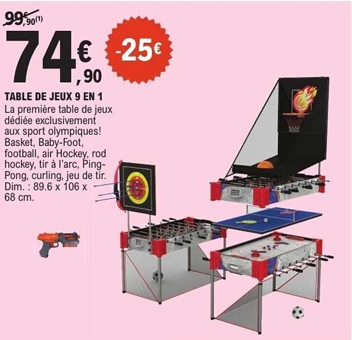 TABLE DE JEUX 9 EN 1