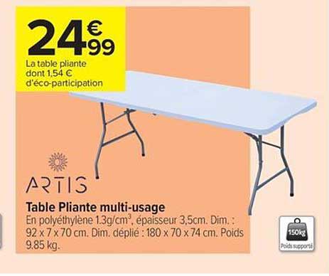 Table Pliante multi-usage