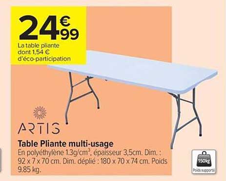 Table pliante multi-usage