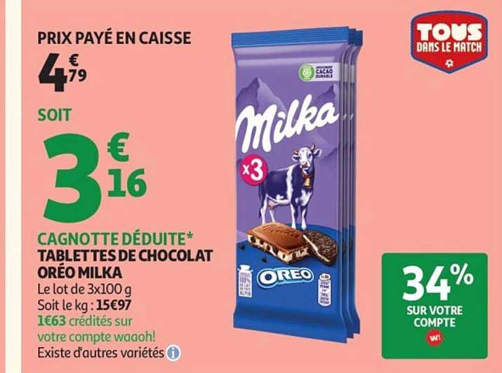 TABLETTES DE CHOCOLAT OREO MILKA