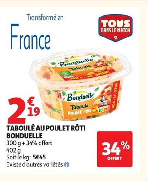 TABOULÉ AU POULET RÔTI BONDUELLE