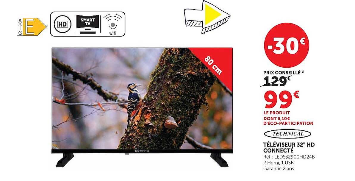 TÉLÉVISEUR 32'' HD CONNECTÉ