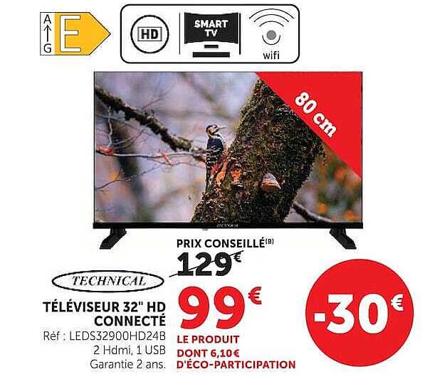 TÉLÉVISEUR 32" HD CONNECTÉ