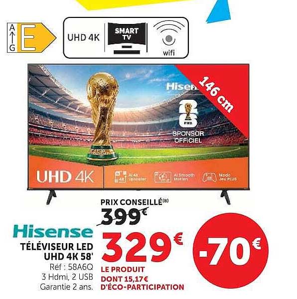 TÉLÉVISEUR LED UHD 4K 58