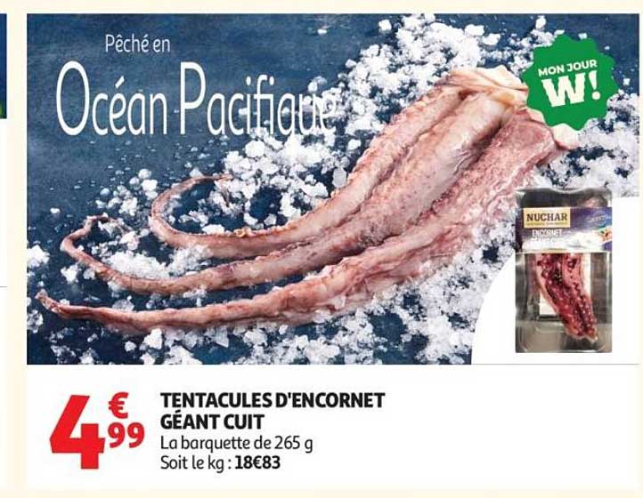 TENTACULES D'ENCORNET GÉANT CUIT