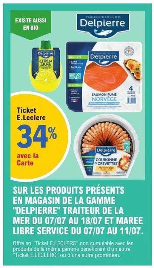 Ticket E.Leclerc 34% avec la Carte
