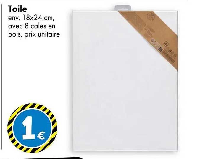 Toile env. 18x24 cm, avec 8 cales en bois, prix unitaire