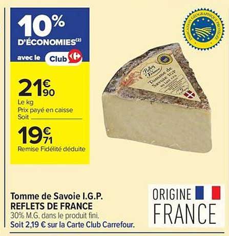 Tomme de Savoie I.G.P. REFLETS DE FRANCE