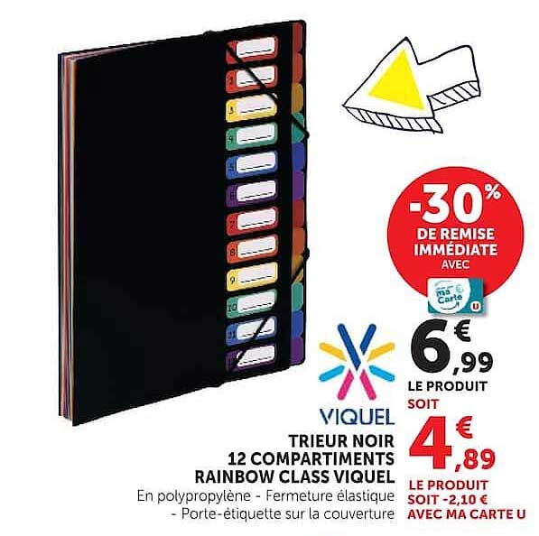 TRIEUR NOIR 12 COMPARTIMENTS RAINBOW CLASS VIQUEL