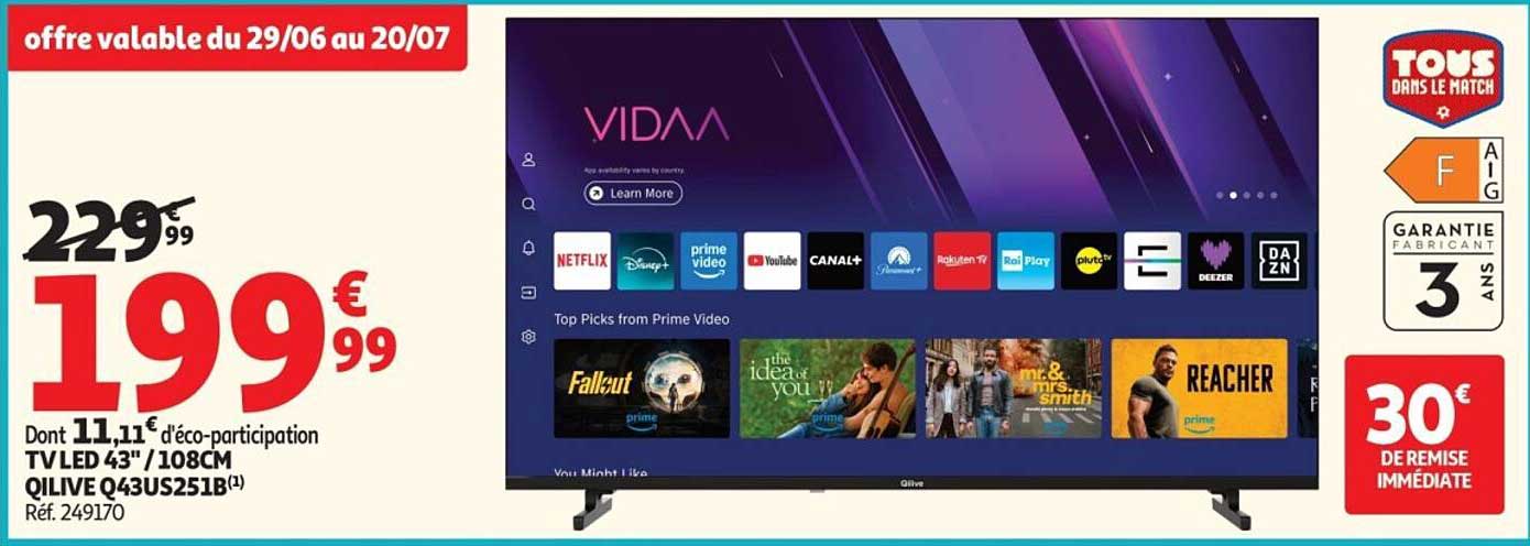 TV LED 43" / 108CM QILIVE 043US251B(1)