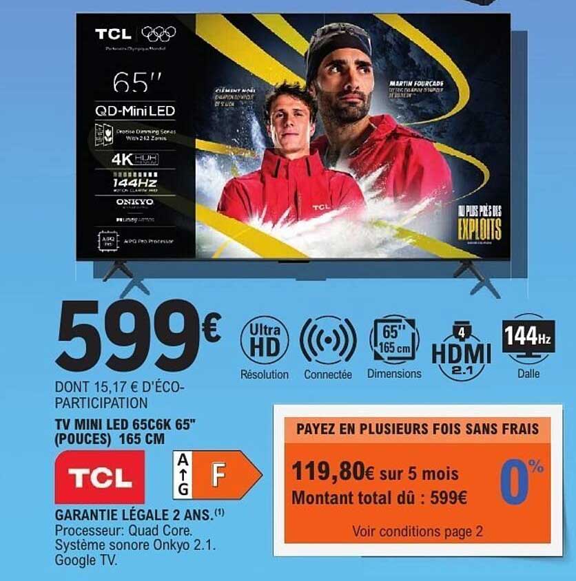 TV MINI LED 65C6K 65" (POUCES) 165 CM