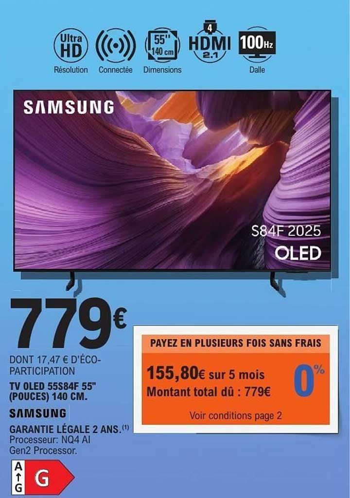 TV OLED 55S84F 55" (pouces) 140 cm