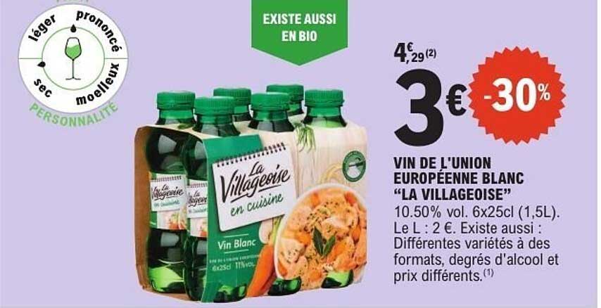 VIN DE L'UNION EUROPEENNE BLANC “LA VILLAGEOISE”