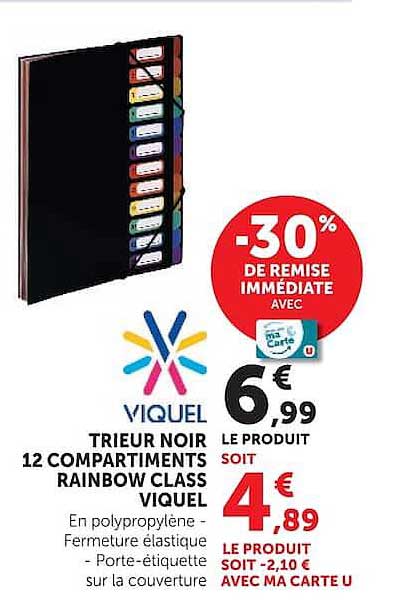 VIQUEL TRIEUR NOIR 12 COMPARTIMENTS RAINBOW CLASS VIQUEL