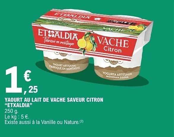 YAOURT AU LAIT DE VACHE SAVEUR CITRON “ETXALDIA”