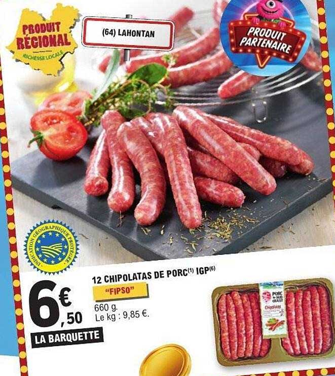 12 Chipolatas de Porc IGP "Fipso"