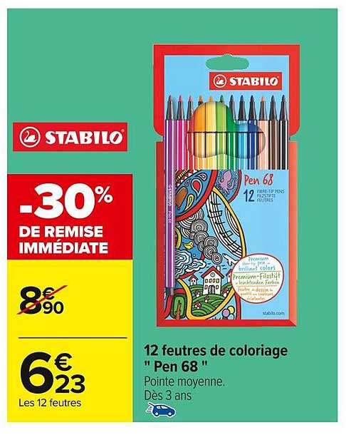 12 feutres de coloriage "Pen 68"