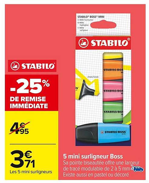 5 mini surligneur Boss