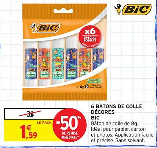 6 BÂTONS DE COLLE DÉCORÉS