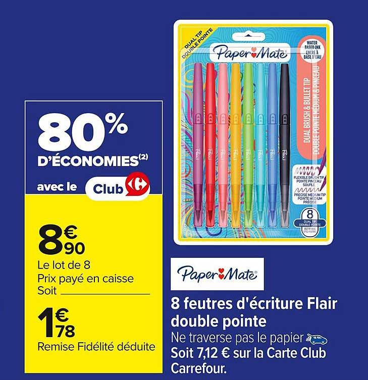 8 feutres d'écriture Flair double pointe