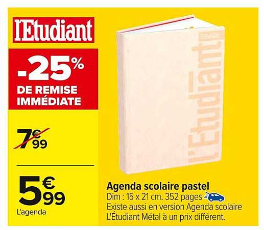 Agenda scolaire pastel