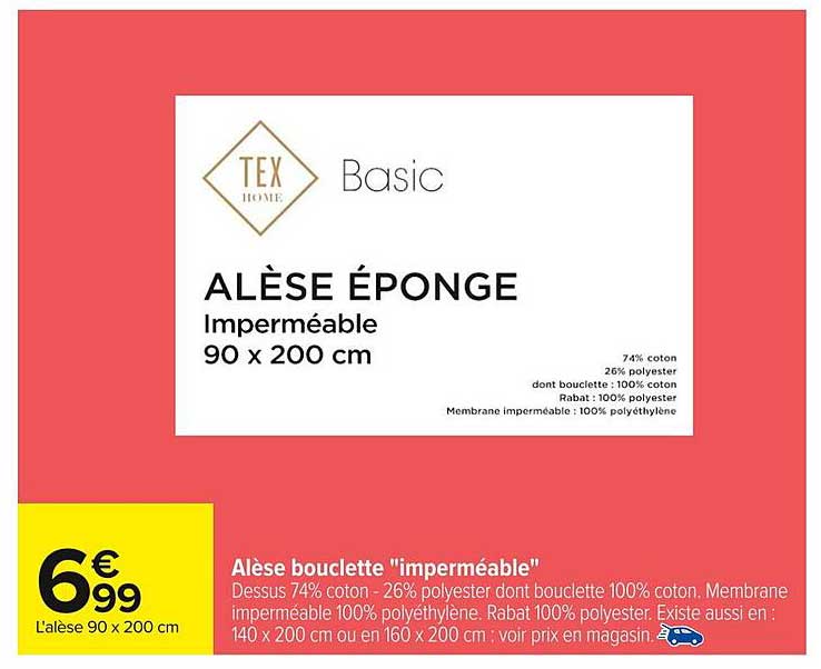 ALÈSE ÉPONGE Imperméable 90 x 200 cm