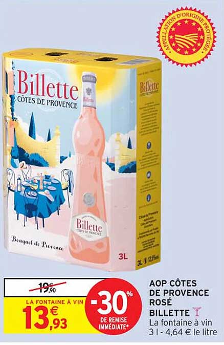 AOP CÔTES DE PROVENCE ROSÉ BILLETTE