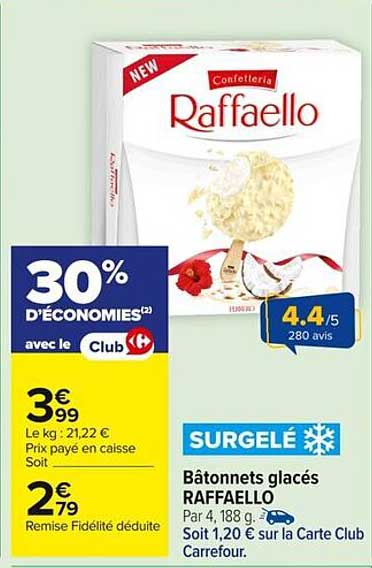 Bâtonnets glacés RAFFAELLO