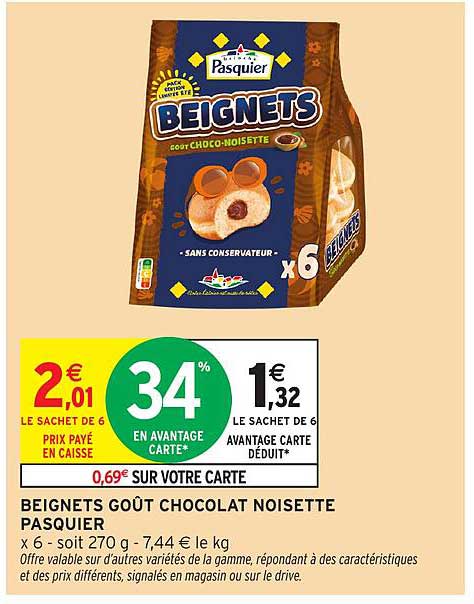 BEIGNETS GOÛT CHOCOLAT NOISETTE PASQUIER