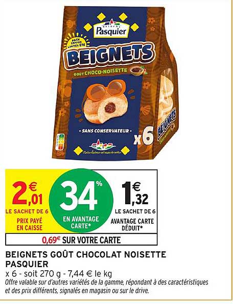 BEIGNETS GOÛT CHOCOLAT NOISETTE PASQUIER